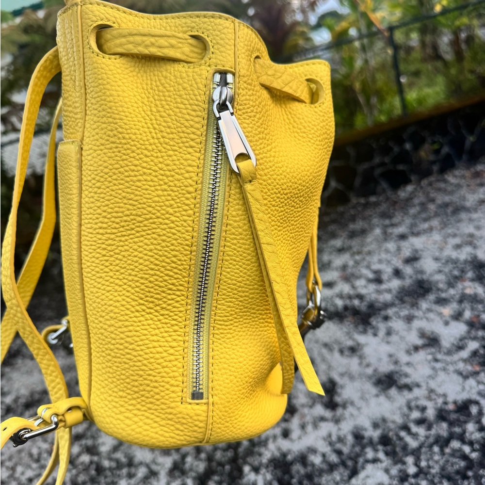 Rebecca Minkoff Yellow Pebbled Leather Backpack Bag - Picture 5 of 10